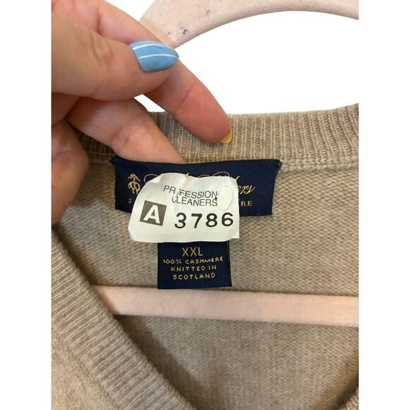Brooks Brothers 3-Ply Cashmere V-Neck Sweater Men's Preppy Event Business XXL - Picture 5 of 7